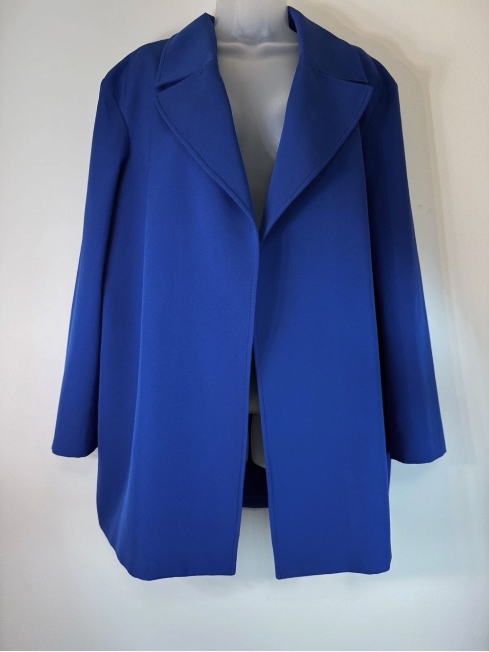 Tahari ASL SZ LARGE Womens Royal Blue Open-Front Jacket